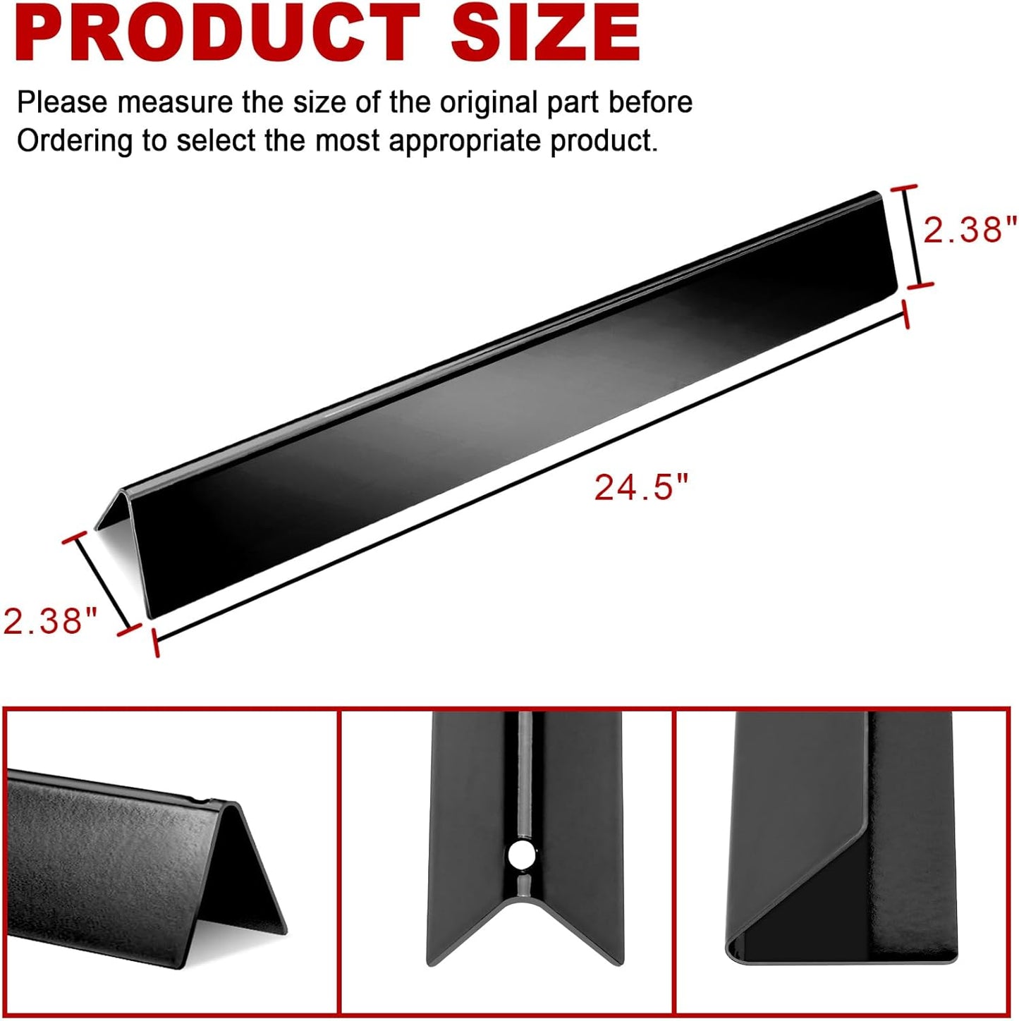 24.5" Flavorizer Bars Replacement for Weber Genesis 300 Series, Genesis E-310 E-320 E-330 S310 S320 Grill (with Side-Mounted Control), 7539 Porcelain-enameled Steel, 5 Pack