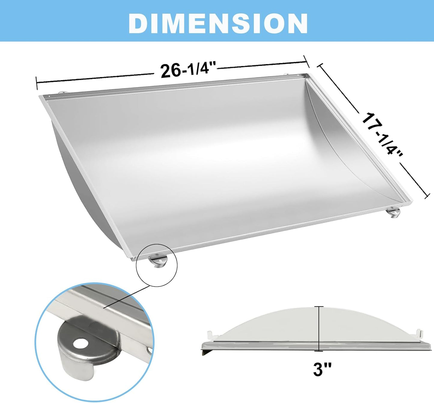 Grill Infrared Radiant Trough G517-6600-W1 for Char-Broil Infrared 3Burner Grill Trough Firebox Replacement Part