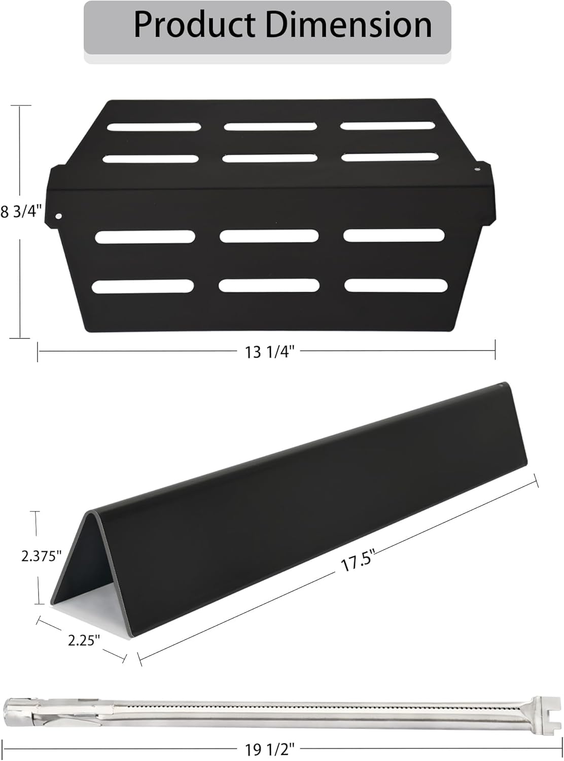 Replacement Parts for Genesis E330 S330 EP330 4-Burner Grills(with Front Control),Replace for Weber 7620 Flavorizer Bars 7622 Heat Deflector 62752-4 Pcs Burner Tube