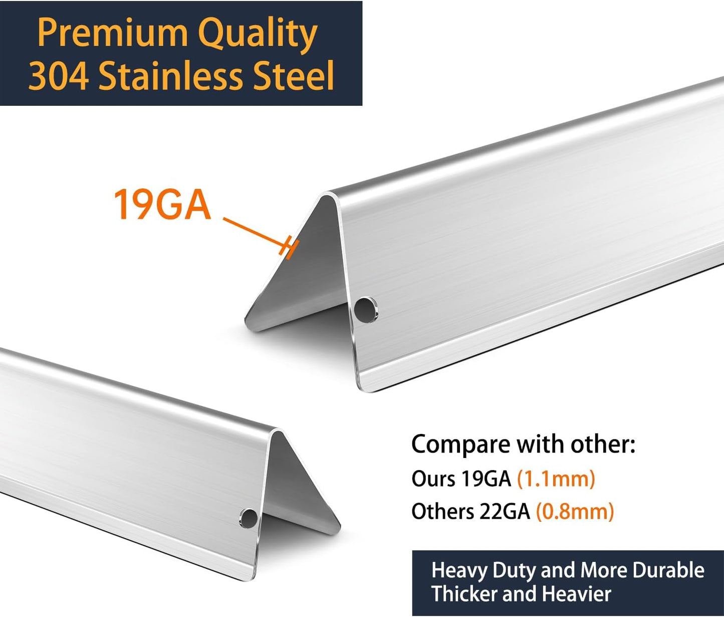 Grill Replacement Parts 17” Stainless Steel Flavorizer Bars for Weber Genesis II 400 Series E-410, S-410, ES410, II LX E-440, LX ES-440 Weber 66033 66796 66041 66686 12.5” Heat Deflectors