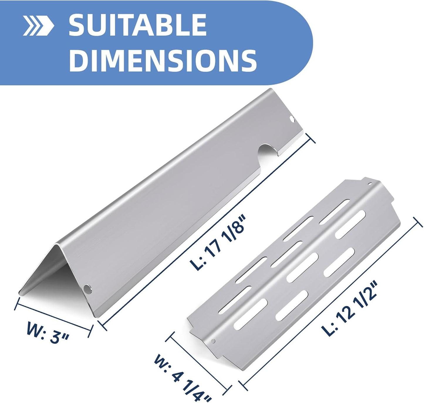 66089 Grill Grates 66796 Flavorizer Bars Heat Deflectors for Weber Genesis 2 Grill Parts E-410, S-410, Replacement Parts for Genesis II LX E-440, S-440,Stainless Steel Heat Plate Deflectors