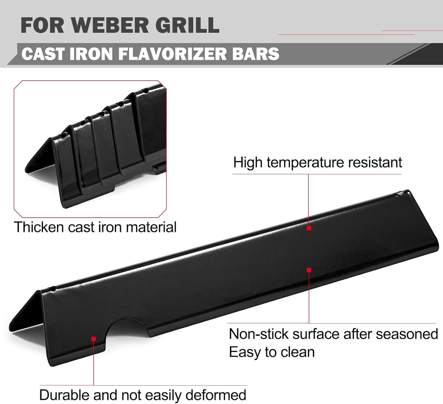 Genesis II E-310 Flavorizer Bars Grill Parts for Weber Genesis II E-335 E-315 GS4 Grill Replacement Parts 66032 Flavorizer Bars 66040 Weber Genesis II LX 300 Series Heat Deflectors S-310 S-335 Parts
