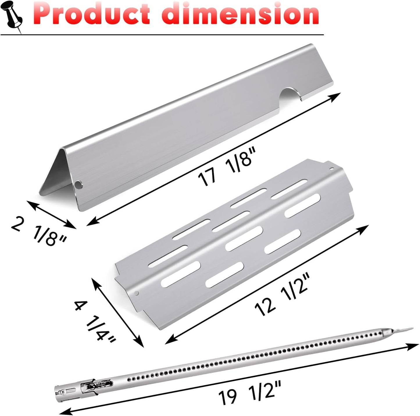 Grill Burners Grill Flavorizer Bars for Weber Genesis II E-410, S-410, Genesis II LX E-440, S-440, 66041, 66033, 66796, 67489, 67490, 67491, BBQ Gas Grill Replacement parts Heat Deflectors 17”