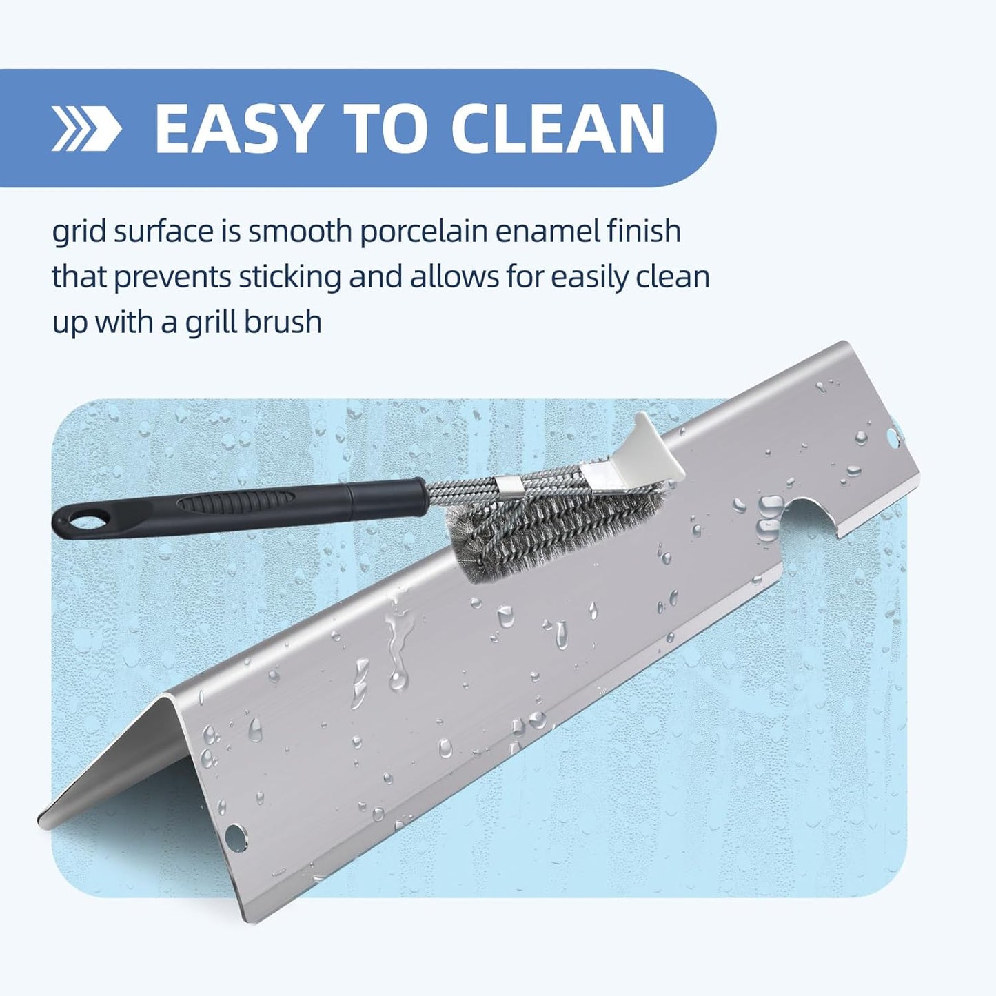 Stainless Steel Flavorizer Bars and Grill Heat Deflectors for Weber Genesis II Grill Parts, E-410, E-415, E-435, Genesis II LX E-440 Series Gas Grills, 17" Heat Plate for Weber 66686 66041