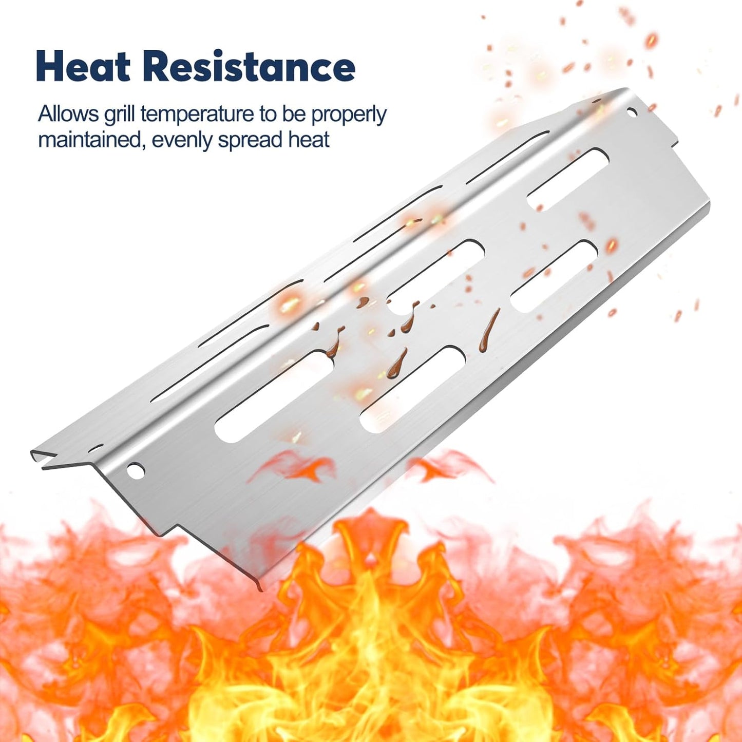 Grill Replacement Parts 17” Stainless Steel Flavorizer Bars for Weber Genesis II 400 Series E-410, S-410, ES410, II LX E-440, LX ES-440 Weber 66033 66796 66041 66686 12.5” Heat Deflectors