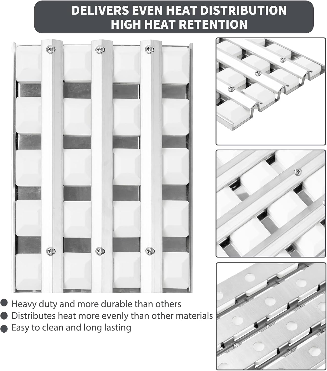S23218-32Y Briquette Tray Grill Replacement Parts for Delta Heat 32 Inch Grill DHBQ32R DHBQ32R-CN DHBQ32G DHBQ32G-CN Stainless Steel Heat Plate with Ceramic Briquettes Assembly Grill Accessories