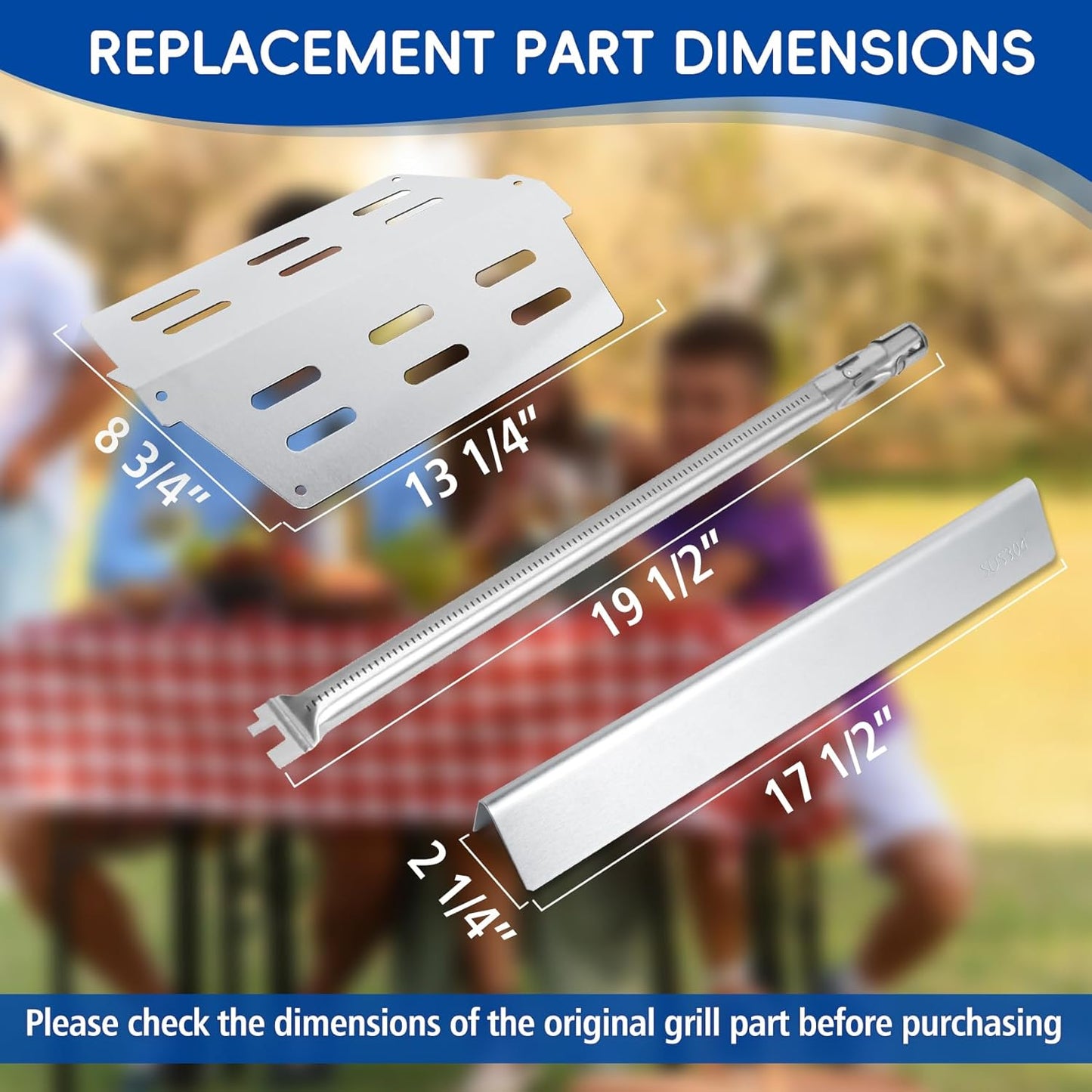 Genesis E-330 4 Burner Grill Replacement Parts for Weber Genesis S330 S-330 E-330 EP-330 330 Genesis 300 Series E-310 S-310 Grill 7621 Flavorizer Bars 62753 Burner Tube 65505 Heat Deflectors