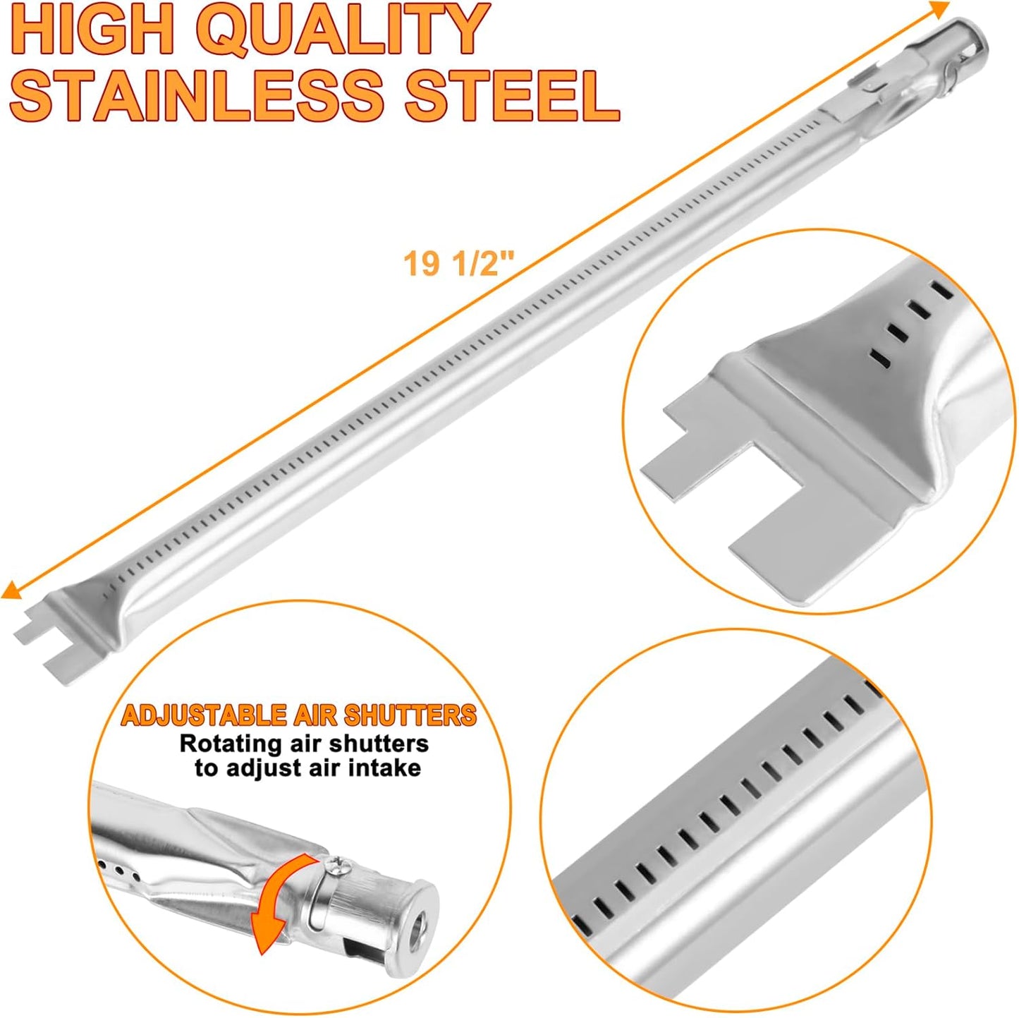 Grill Replacement Parts for Weber Genesis 300 SER Genesis E330 E310 S310 E320 S330 S320 EP330 EP310 Grill Parts, Genesis Burner Tube 7621 Flavorizer Bars Porcelain Steel Genesis Grill Parts