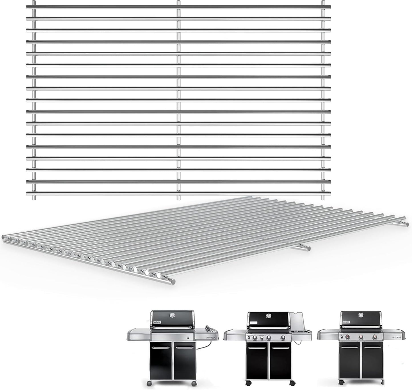 SafBbcue Grill Parts Kit for Weber Genesis II 600 Series Grill,66034/66796 Flavorizer Bars 66687/66042 Heat Deflectors and 67490 Burner Tubes for Weber Genesis II E/S-610 LX E-640 S-640 Grills