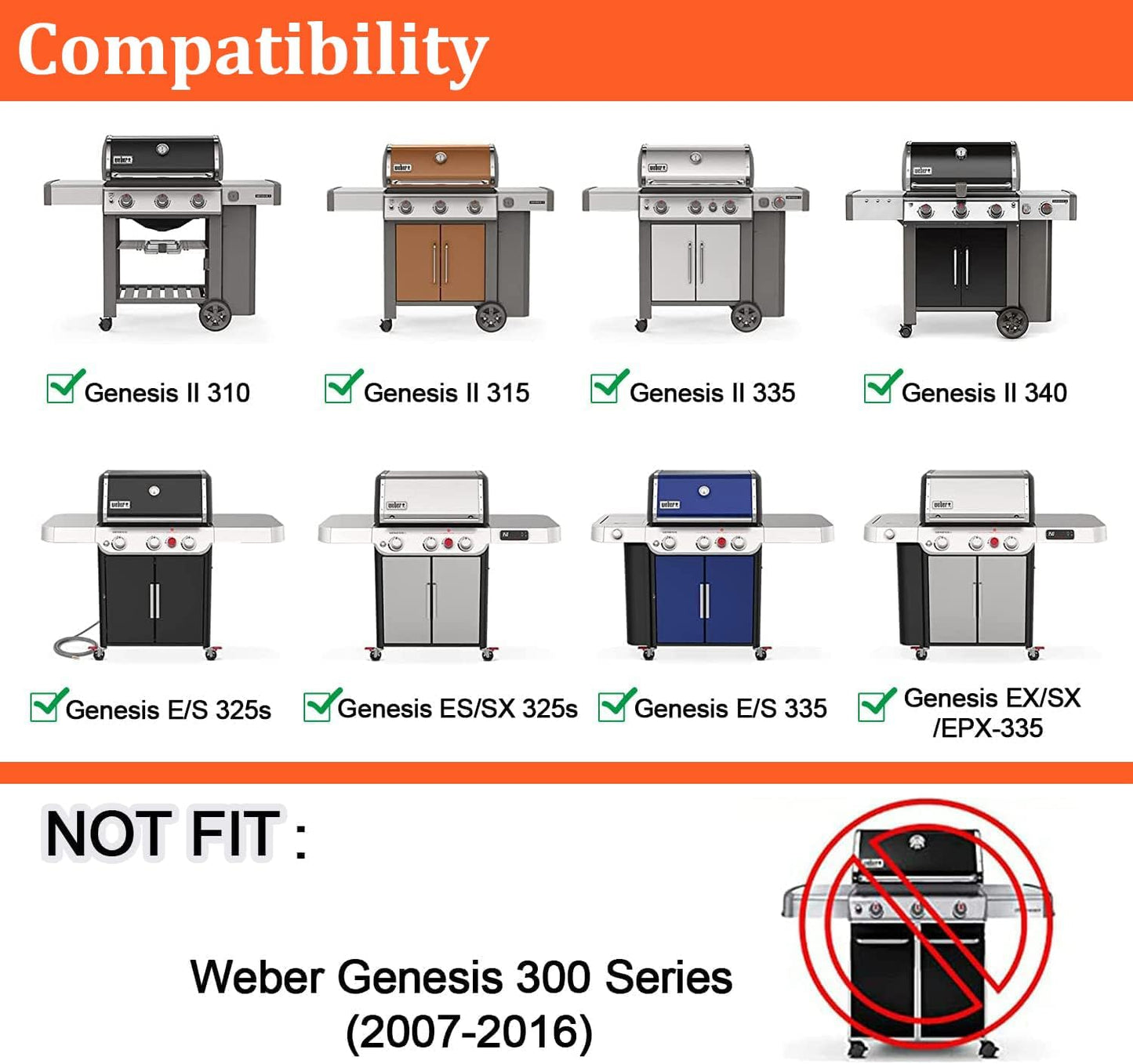 66795 Flavorizer Bars and 66040 Heat Deflector for Weber Genesis II 300 /LX 300 Series