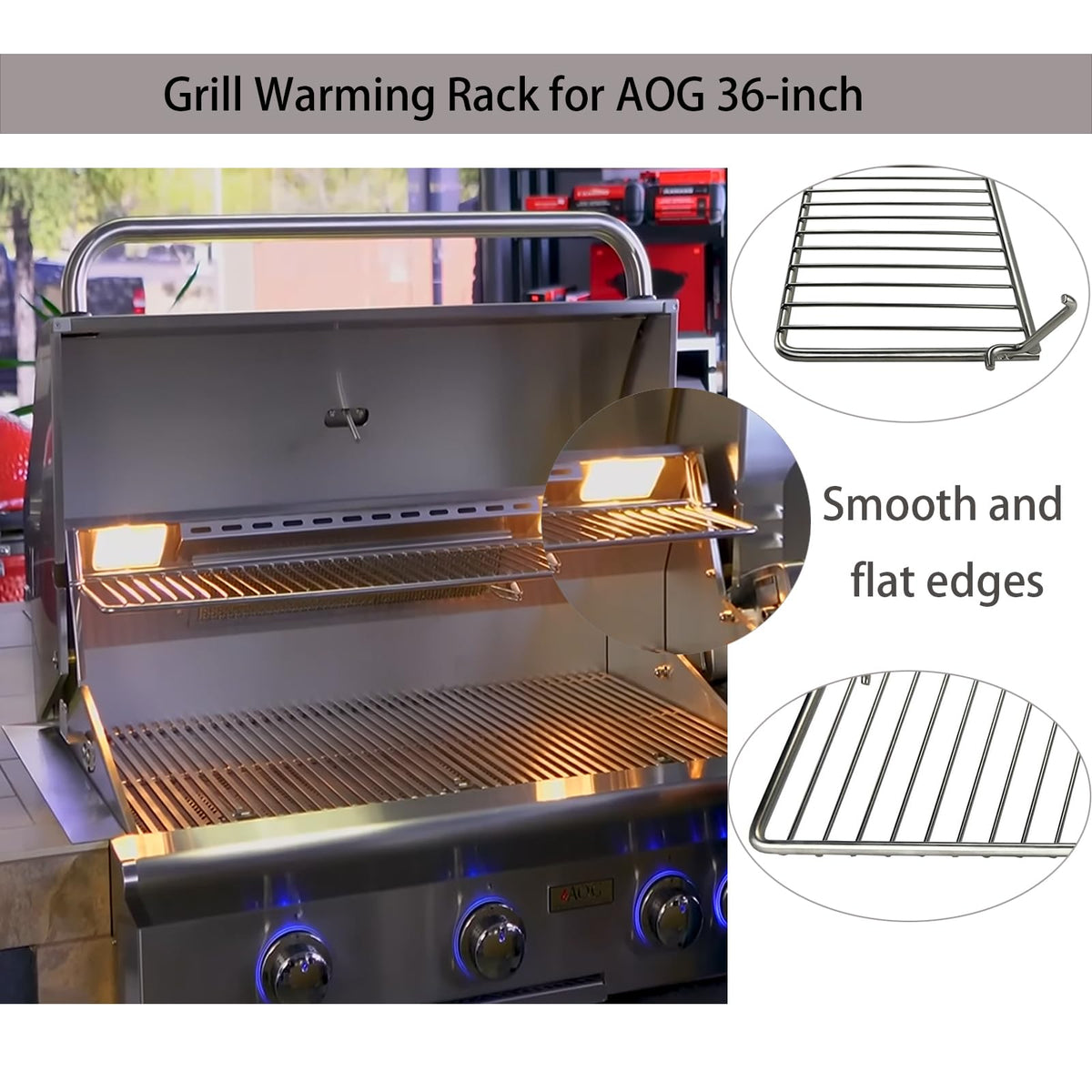 36-B-02 Grill Warming Rack for AOG 36 Inch Gas Grills
