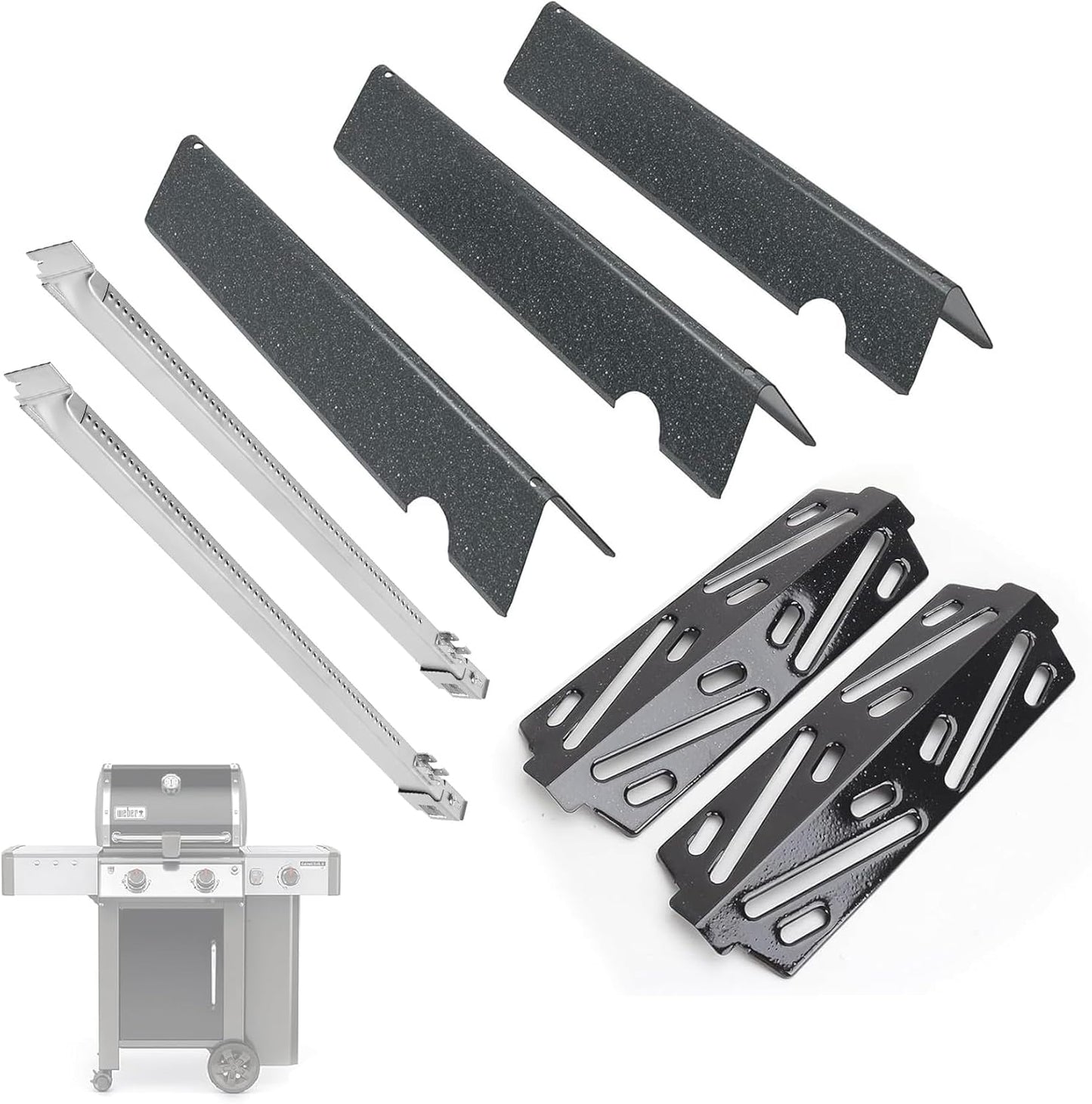 SafBbcue Grill Parts Kit for Weber Genesis II 600 Series Grill,66034/66796 Flavorizer Bars 66687/66042 Heat Deflectors and 67490 Burner Tubes for Weber Genesis II E/S-610 LX E-640 S-640 Grills