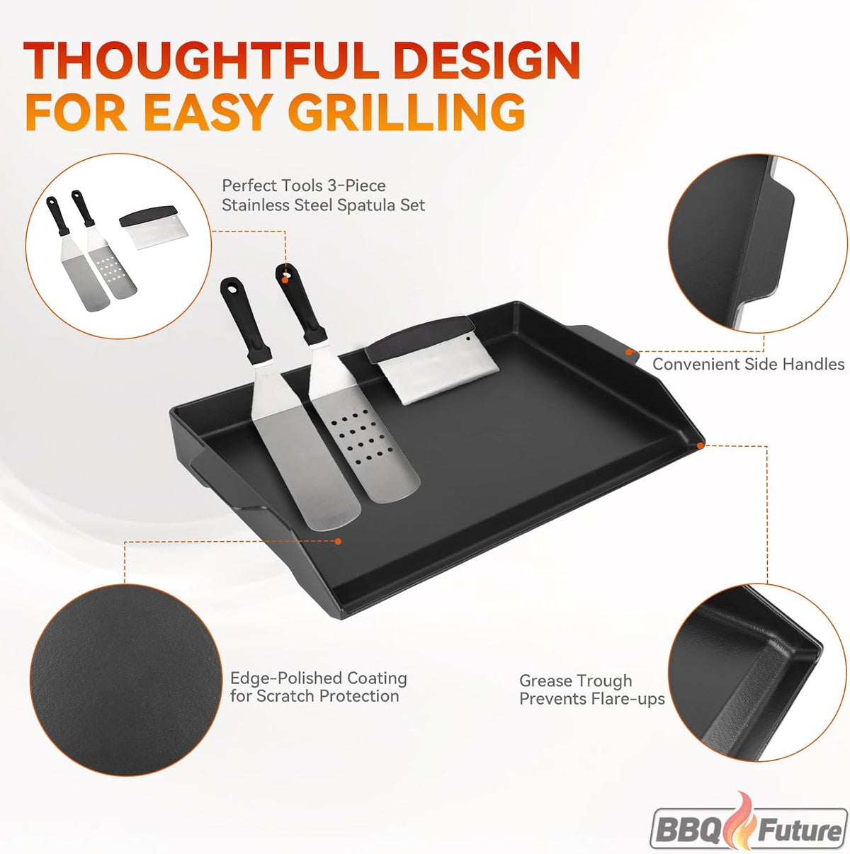 topgrillparts 23x16 cast iron griddle - cooking in use