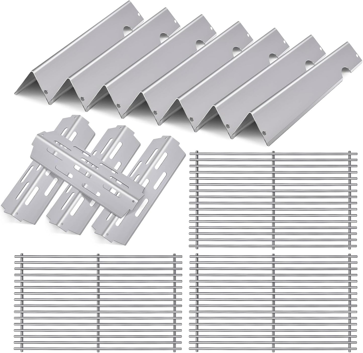 66089 Grill Grates 66796 Flavorizer Bars Heat Deflectors for Weber Genesis 2 Grill Parts E-410, S-410, Replacement Parts for Genesis II LX E-440, S-440,Stainless Steel Heat Plate Deflectors