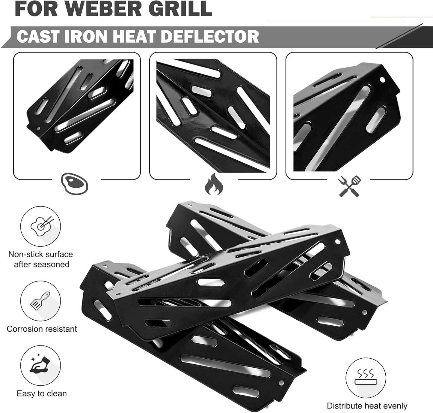 Genesis II E-310 Flavorizer Bars Grill Parts for Weber Genesis II E-335 E-315 GS4 Grill Replacement Parts 66032 Flavorizer Bars 66040 Weber Genesis II LX 300 Series Heat Deflectors S-310 S-335 Parts