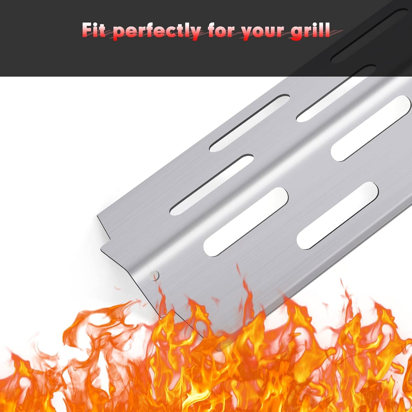 Grill Flavorizer Bars Heat Deflectors BBQ Gas Grill Replacement parts for Weber 66041, 66033, 66796, Weber Genesis II E-410, S-410, Genesis II LX E-440, S-440, 17” Stainless Steel Flavor Bars