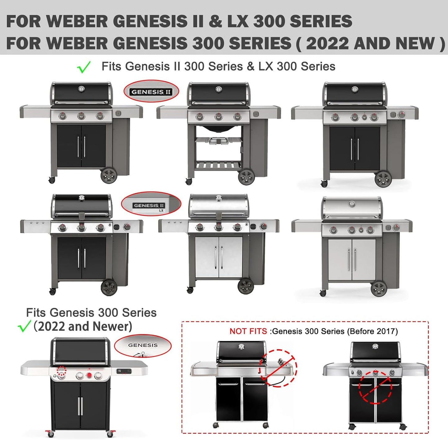 Genesis II E-310 Flavorizer Bars Grill Parts for Weber Genesis II E-335 E-315 GS4 Grill Replacement Parts 66032 Flavorizer Bars 66040 Weber Genesis II LX 300 Series Heat Deflectors S-310 S-335 Parts