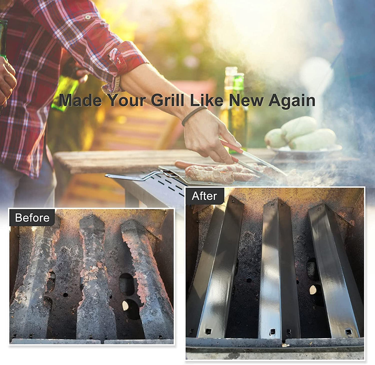 Grill Burner & Heat Plate Rebuild Kit for Chargriller 5050 5650 3001 3008 3030 4000 5252 3072