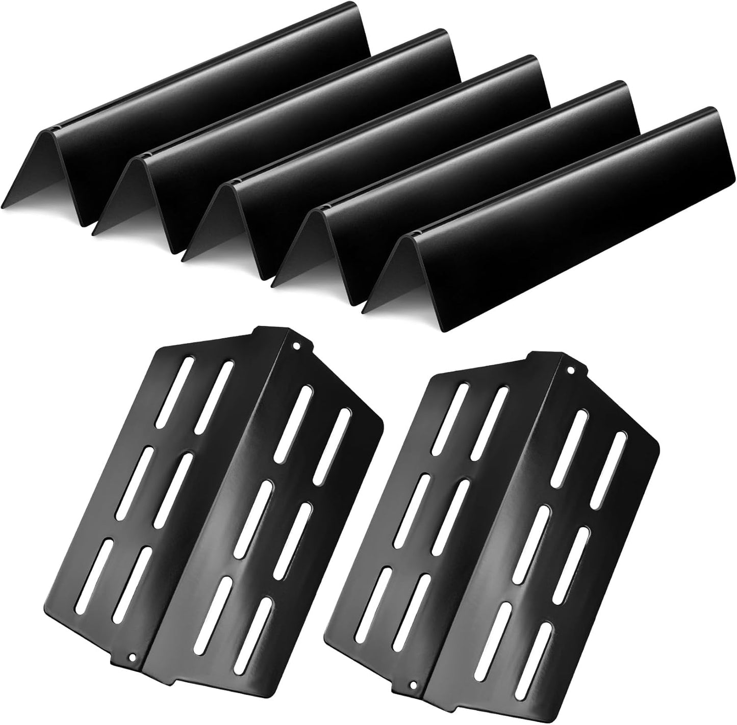 17.5 inch flavorizer bar and Heat Deflector Replacement for Weber 7620 7622, Genesis 300 Series E310 E320 E330 EP310 EP320 EP330 with Front Control Knob(2011&Newer)