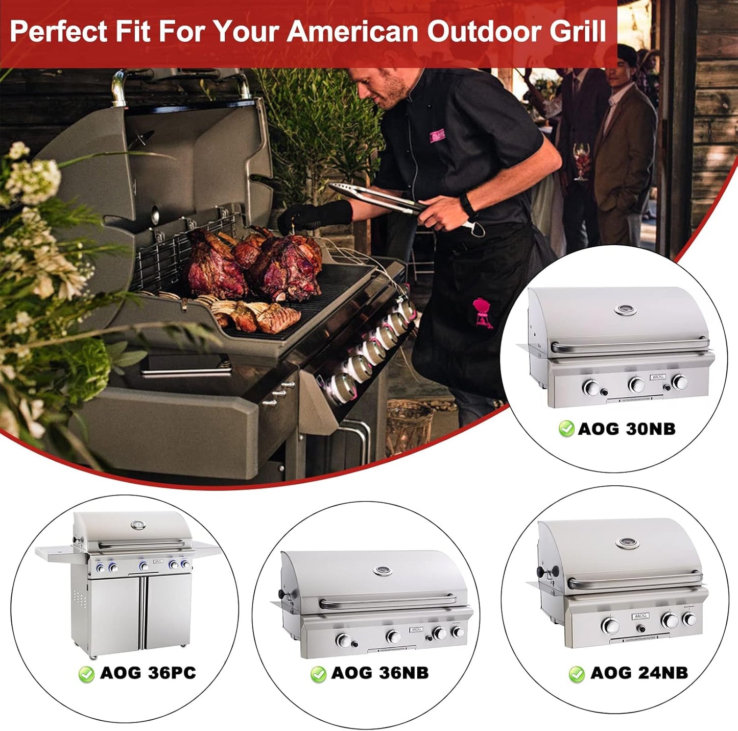 Grill Burner Replacement for American Outdoor 30NB, 24NB, 36NB, 36PC, Aog Grill Burner Replacement