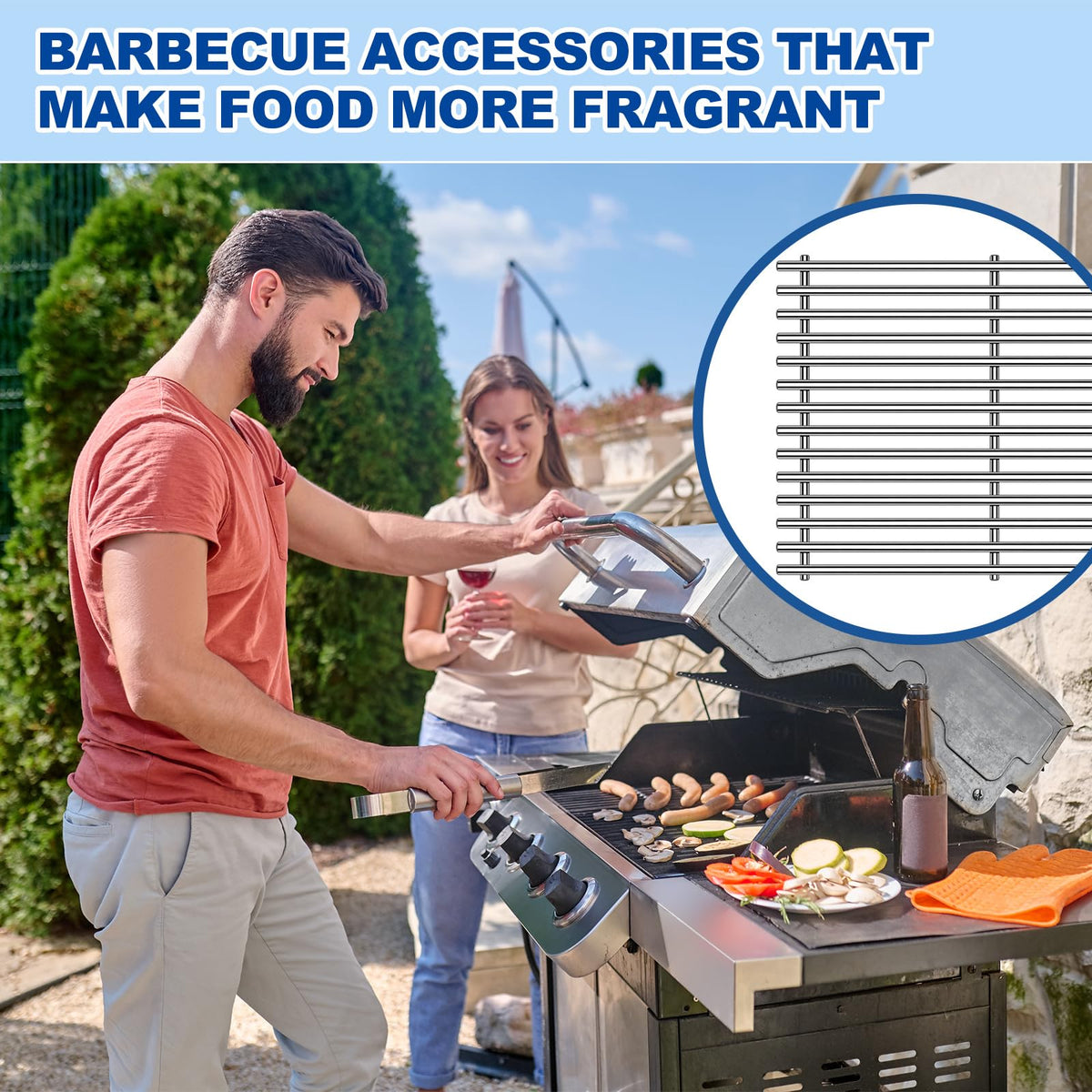 Heat Plate / Flavor Grid Replacement — 21.75 Inch Cooking Grids for Fire Magic Grill Parts A53, A530, A530,E1060i,A790i,