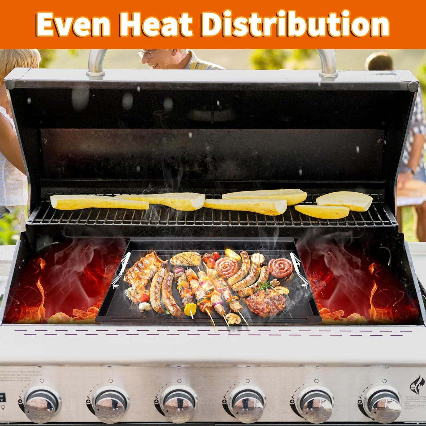 1 Pack Grill Flat Top Griddle Pan Inserts Replacement Parts for Weber GS4 Genesis II E-410 S-410 E-435 S-435 E-440 S-440,6789 Replace,22.2" x 18.8"