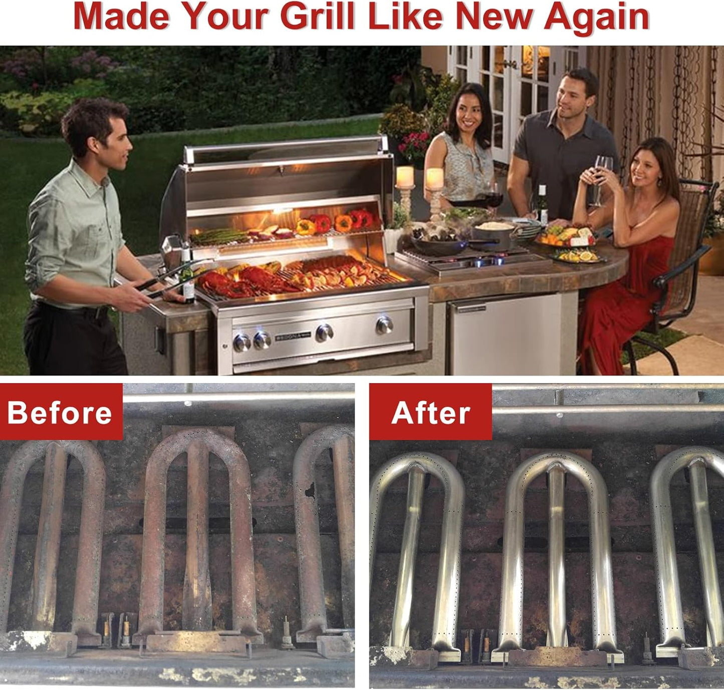 Grill Burner Replacement for American Outdoor 30NB, 24NB, 36NB, 36PC, Aog Grill Burner Replacement