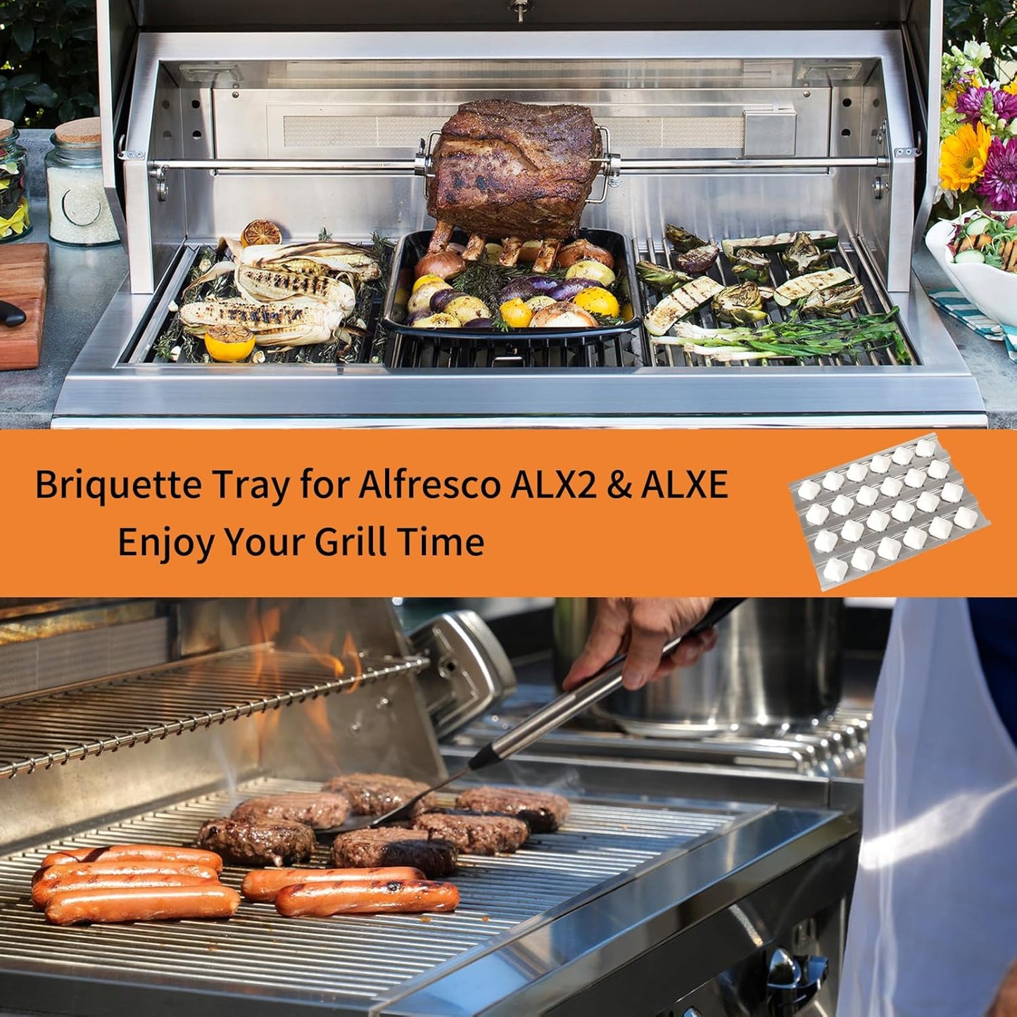 Alfresco ALX2-30 ALX2-42 ALX2-56 Briquette Tray with 24 Ceramic Briquettes
