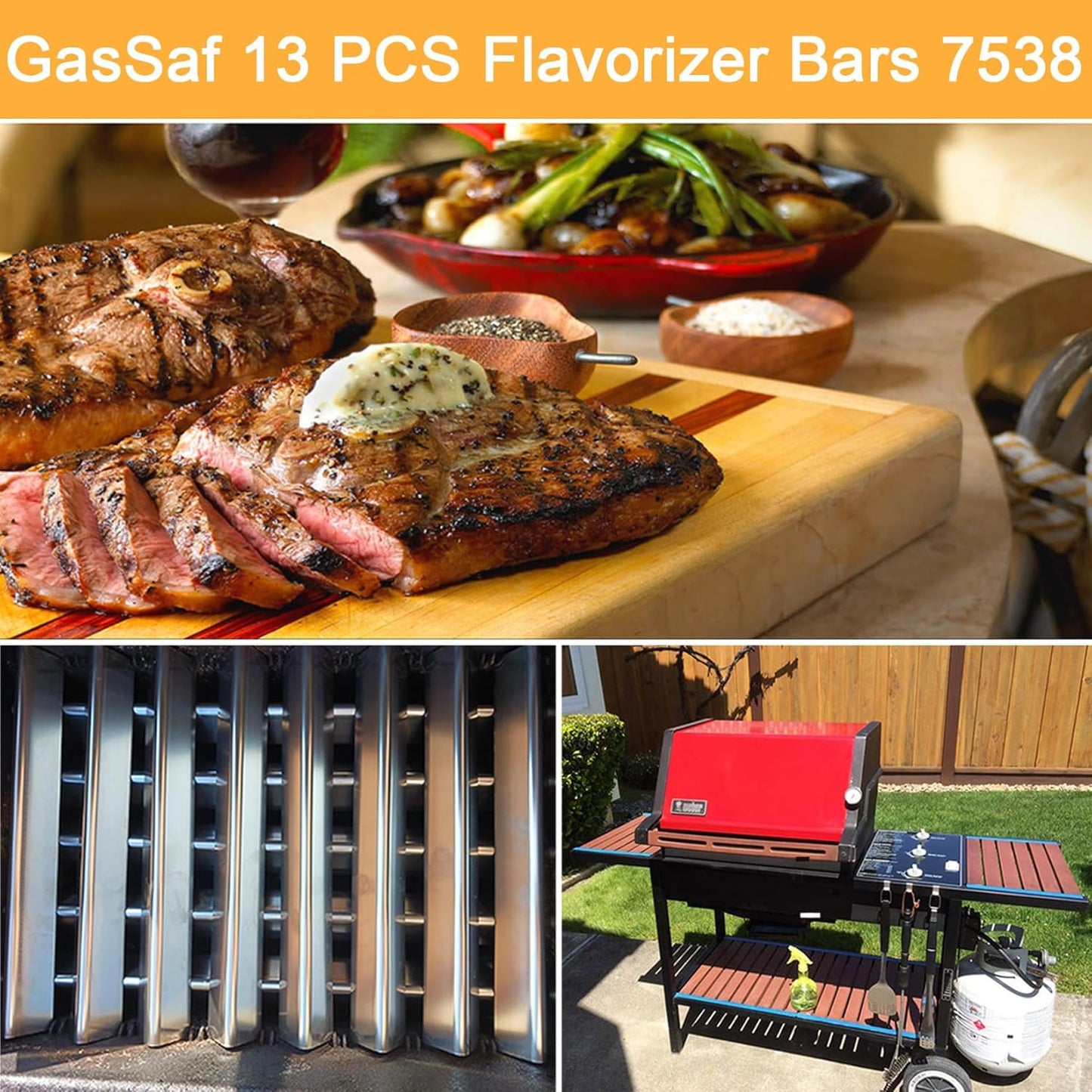 304 Grill Flavorizer Bars Replacement for Weber 7538