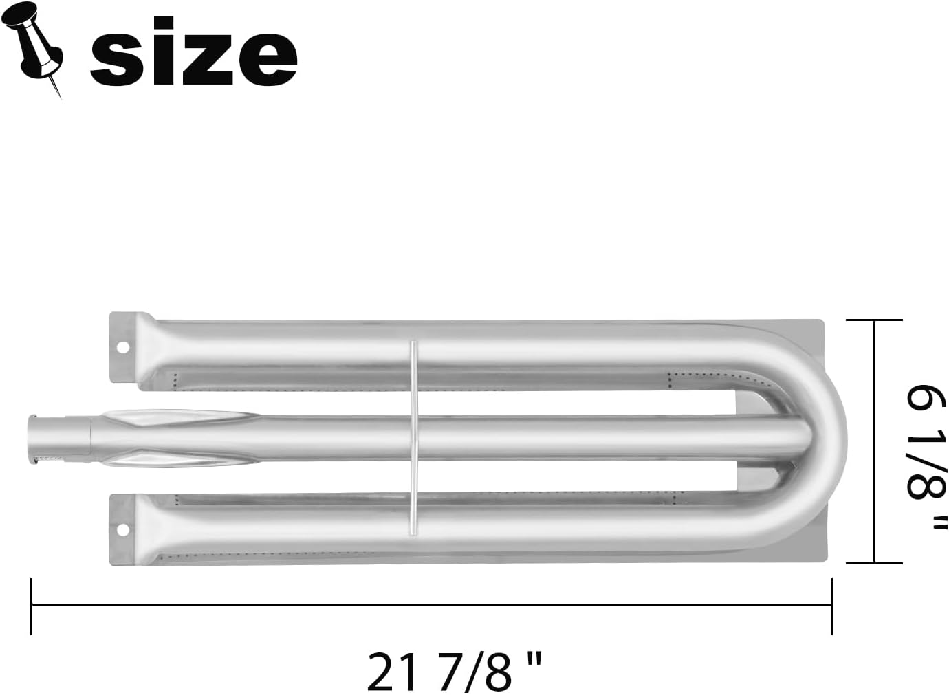 21”Grill Burners for Viking Grill VGBQ5304RE, VGIQ412-2RT, VGBQ 30" T Series, VGBQ 53 Inch T Series, 316-911, VGBQ 30 in T Series Models, Center-Fed Pipe Tubes BBQ Gas Grill Replacement Parts