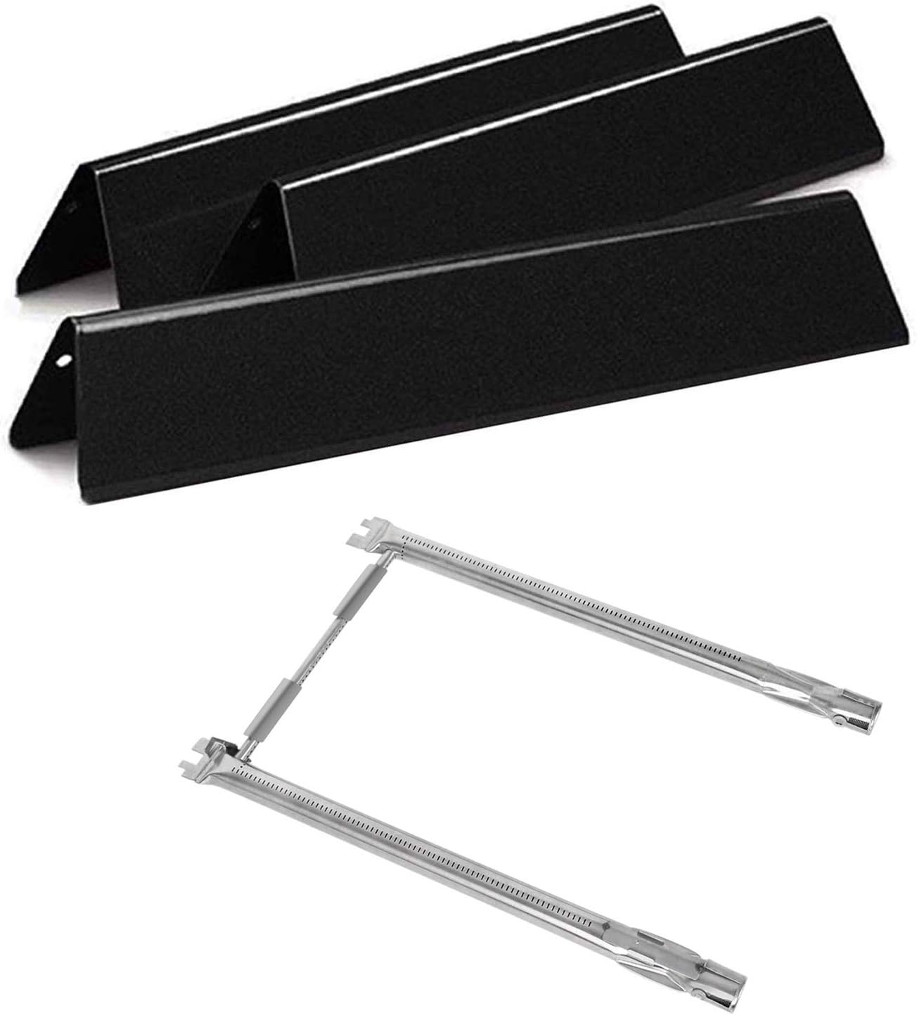 34 1/4" SS Burner Tube Set and 24.5" Flavorizer Bars Replacement for Weber Genesis 300 Series E-310 E-320 EP-310 EP-320 S-310 S-320 Gas Grills (with Side Control Panel Only), 67722 7539 7540