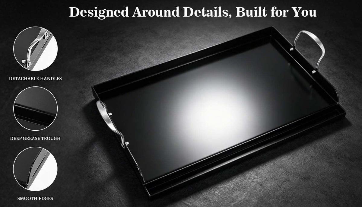 topgrillparts 25x16 nanoceramic cast iron griddle - lifestyle view 3