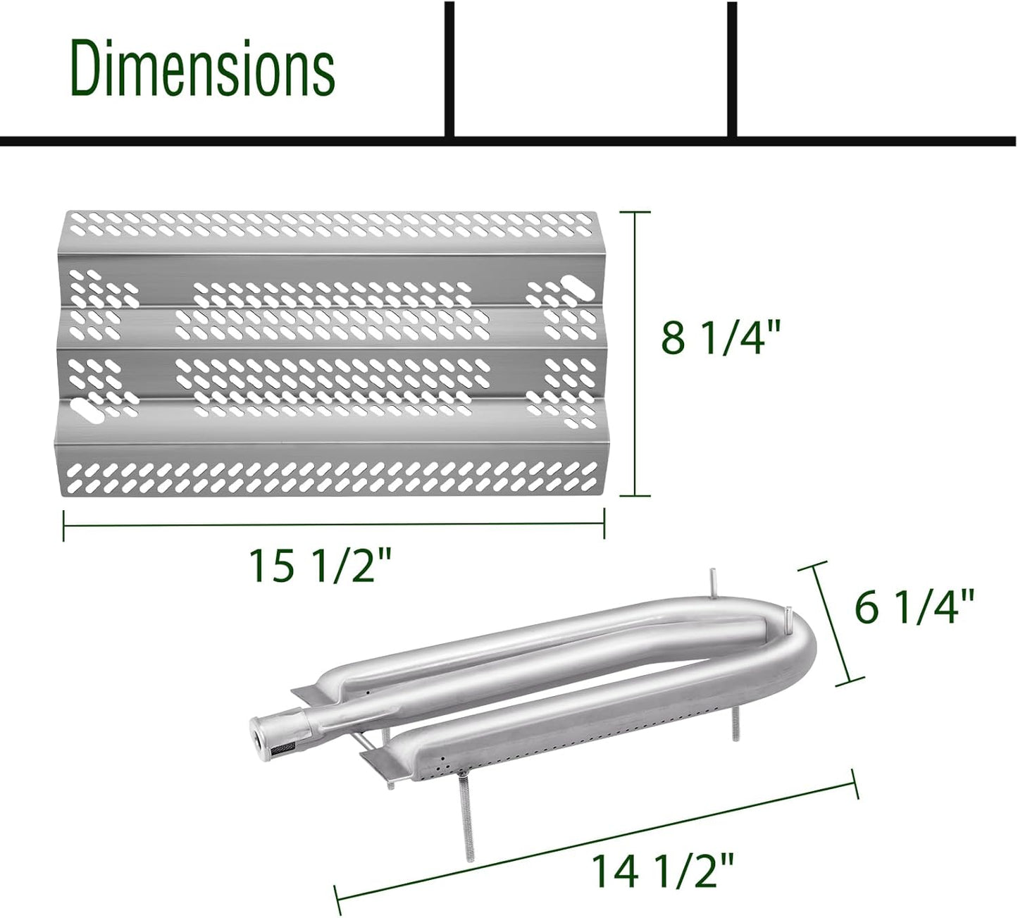 Grill Burner Grill Heat Plates for American Outdoor Grill 30NB, 30PC, Heat Shield Burner Covers Flame Tamer Pipe Tube BBQ Gas Grill Replacement Parts