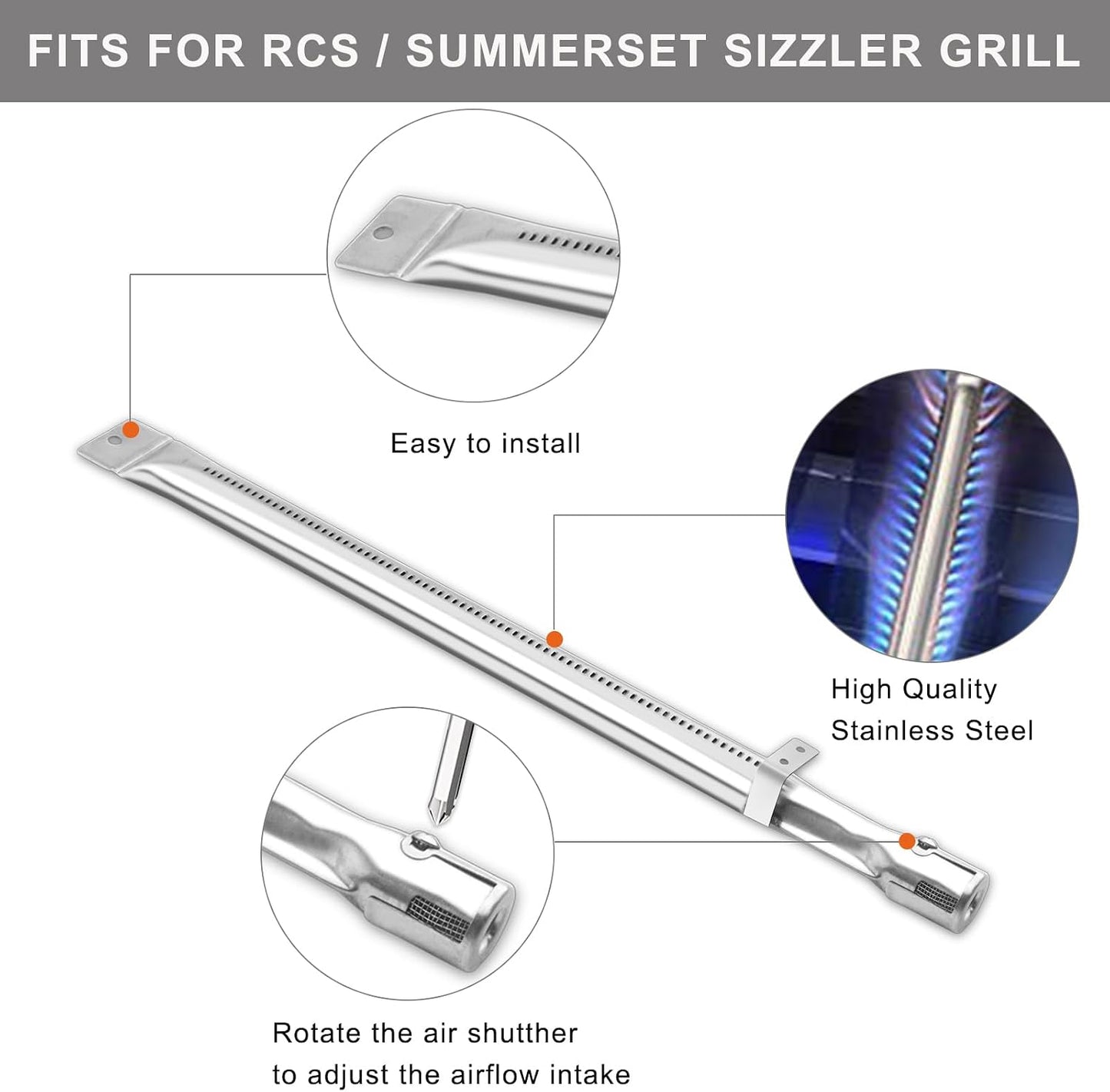 DCS 18" Grill Smoker Burner 213467 & 21" Wood Chip Smoker Tray, Stainless Steel