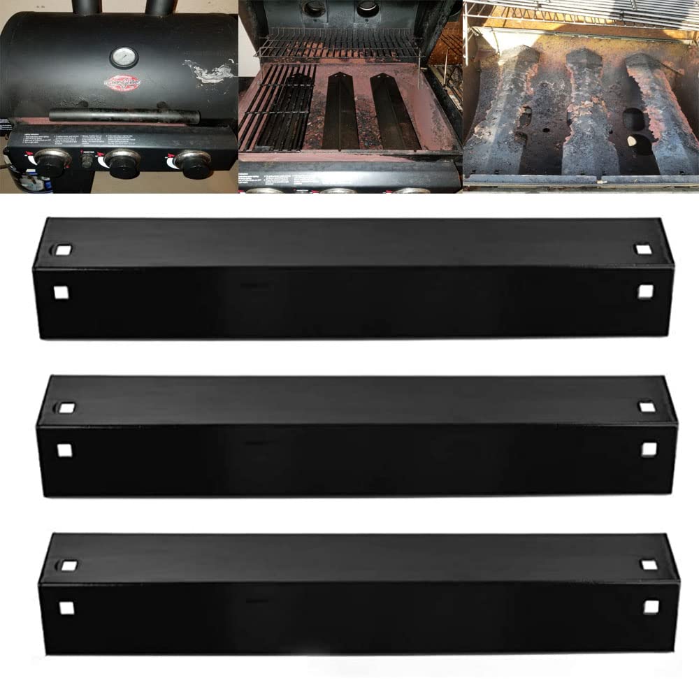 Porcelain Steel Heat Plates 3-Pack (Black) for Char-Griller 5050 3001 3008 3030 4000 5252 5650