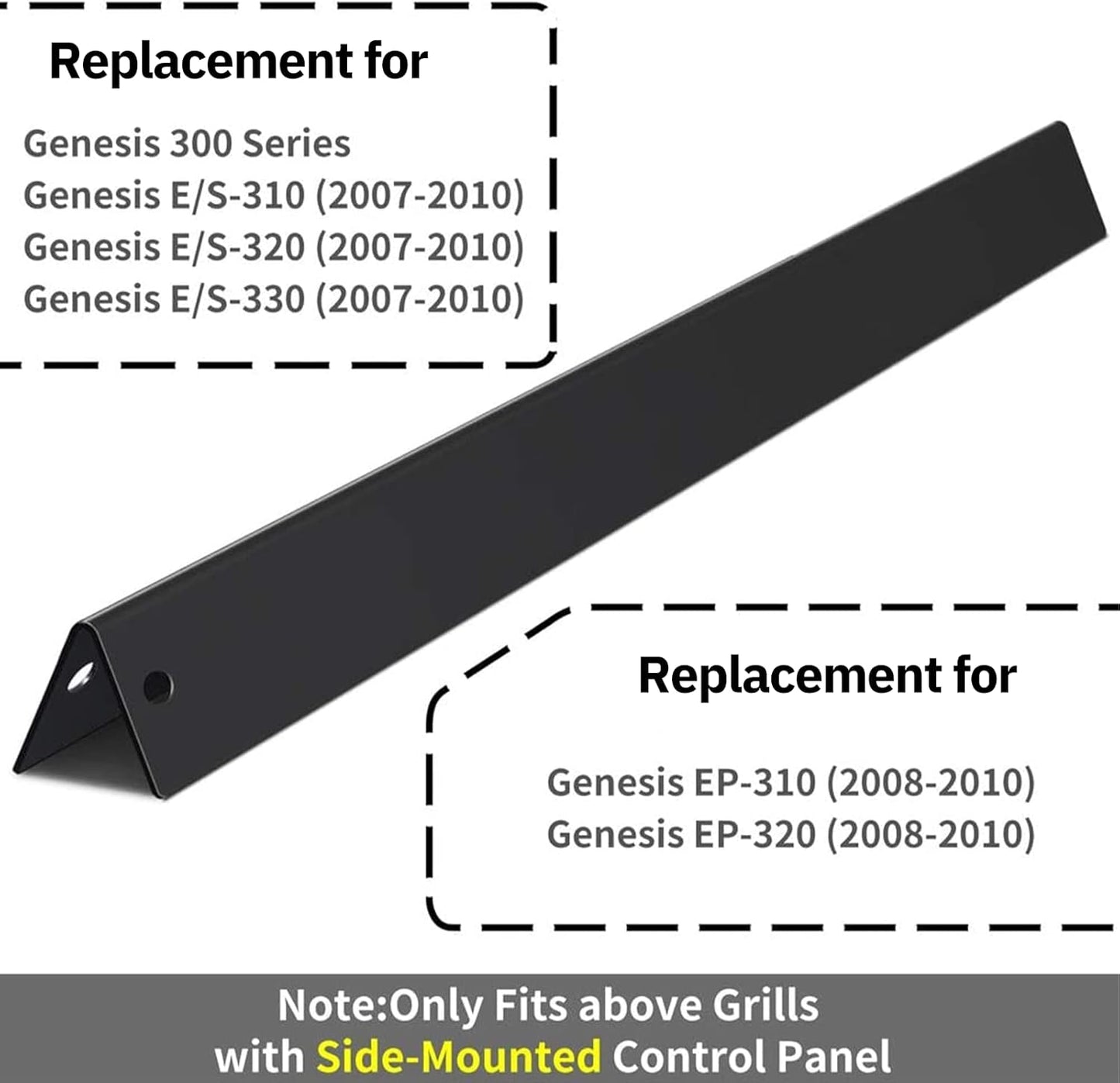 X Home 24.5-Inch Heavier Flavorizer Bars Replacement for Weber Genesis 300 Series (Side-Mounted Control), Genesis E-310 E-330 Grill Parts, Porcelain-enameled, 5-Pack