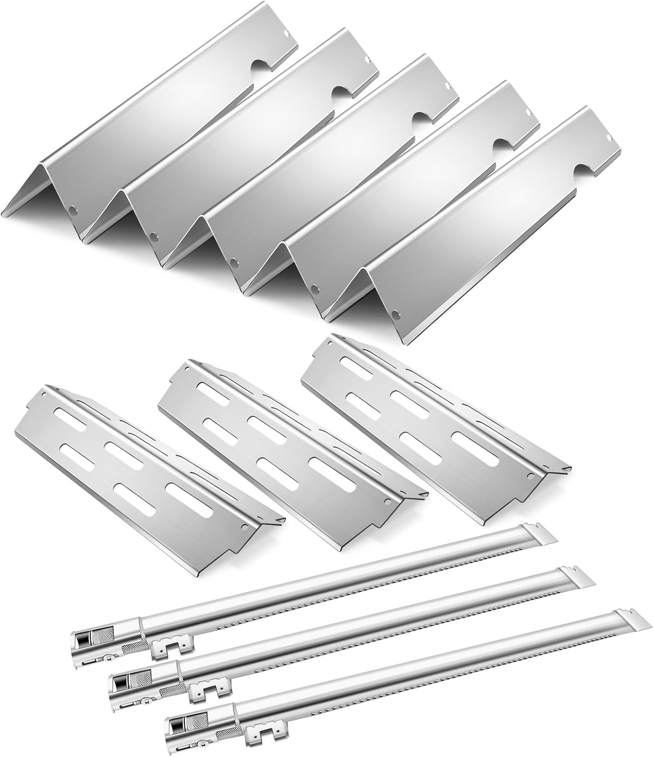Grill Replacement Parts Flavorizer Bars for Weber Genesis ii 300 LX 300 Series E-310 E-315 S-335 GS4 Grills 304 Stainless Steel Heat Deflector Barbecue Accessories for Weber 66032 66795 66040