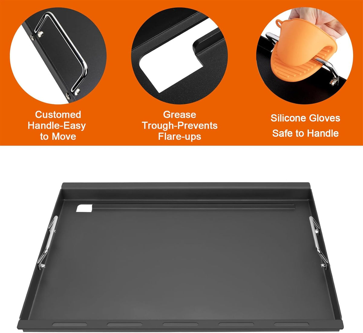 topgrillparts griddle insert for Weber Spirit - cooking in use