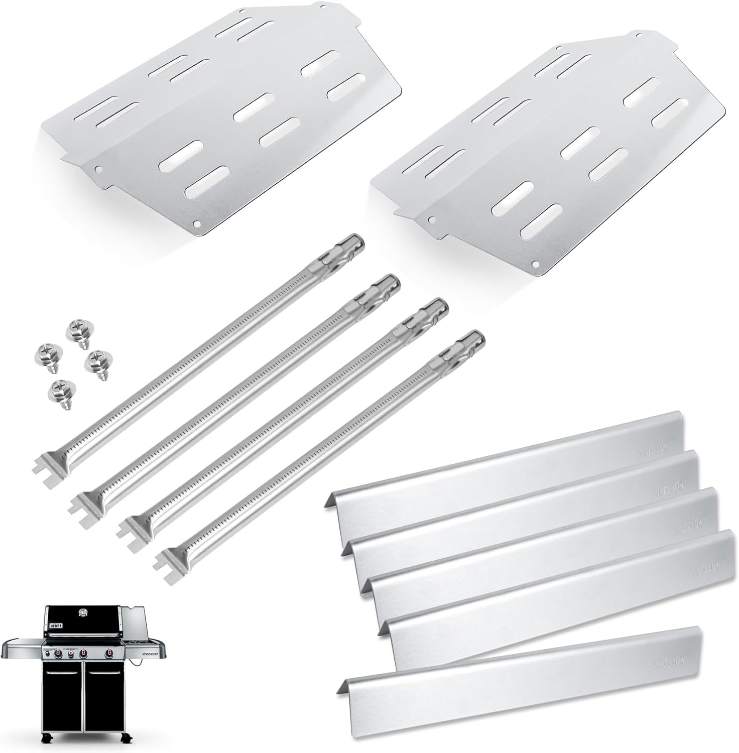 Genesis E-330 4-Burner Replacement Kit – 7621 Flavorizer Bars 62753 Burner Tube