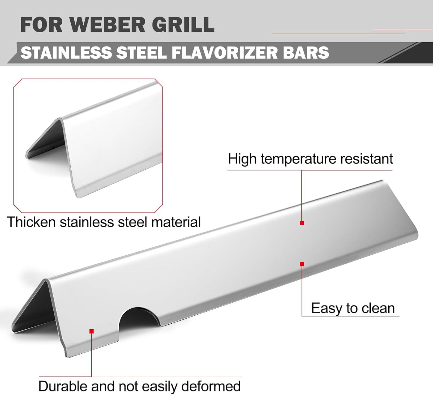 Genesis II Replacement Flavorizer Bars 66795 Parts for Weber Genesis II E-310 E-335 E-330 II GS4 Grill Parts 66032 Flavor Bars Weber Genesis II Grill Part Genesis 2 LX 300 Series LX S-340 E-340 E-325S