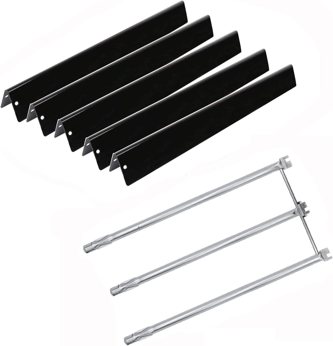 34 1/4" SS Burner Tube Set and 24.5" Flavorizer Bars Replacement for Weber Genesis 300 Series E-310 E-320 EP-310 EP-320 S-310 S-320 Gas Grills (with Side Control Panel Only), 67722 7539 7540