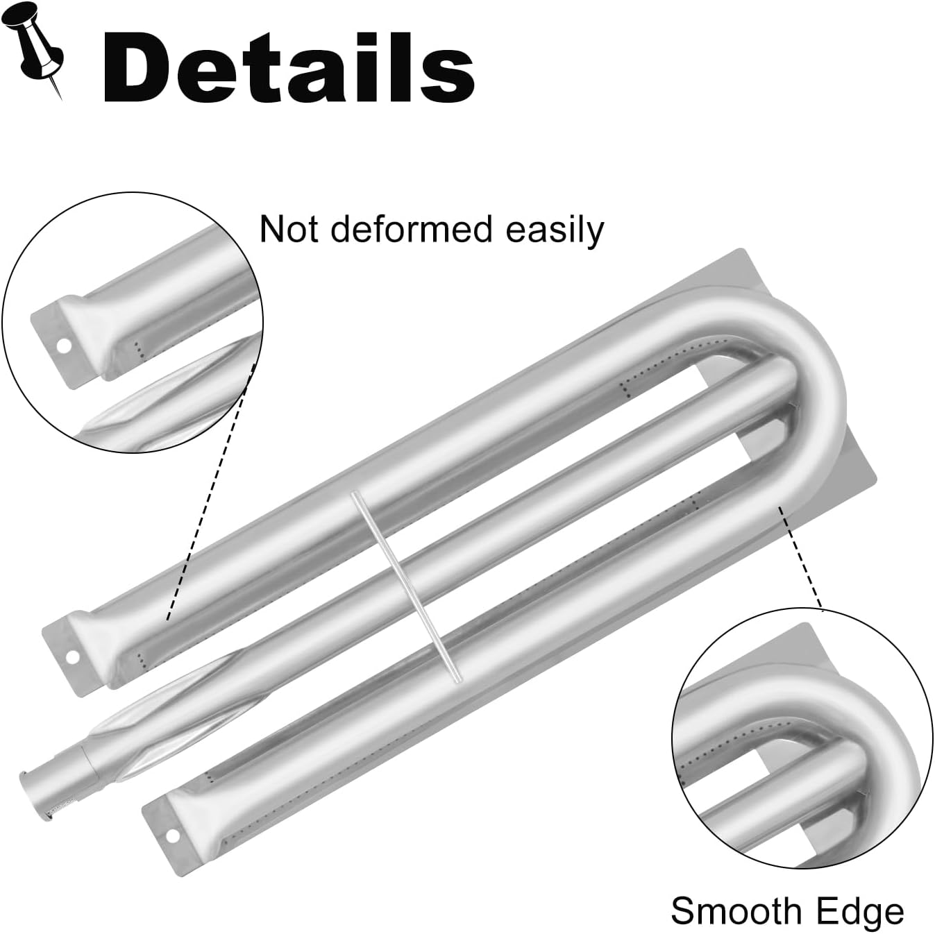 21”Grill Burners for Viking Grill VGBQ5304RE, VGIQ412-2RT, VGBQ 30" T Series, VGBQ 53 Inch T Series, 316-911, VGBQ 30 in T Series Models, Center-Fed Pipe Tubes BBQ Gas Grill Replacement Parts
