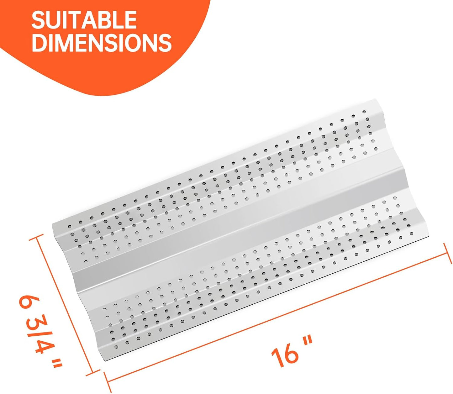 16" Stainless Steel Flame Tamer Heat Plates for Blaze Grills, 5-Pack