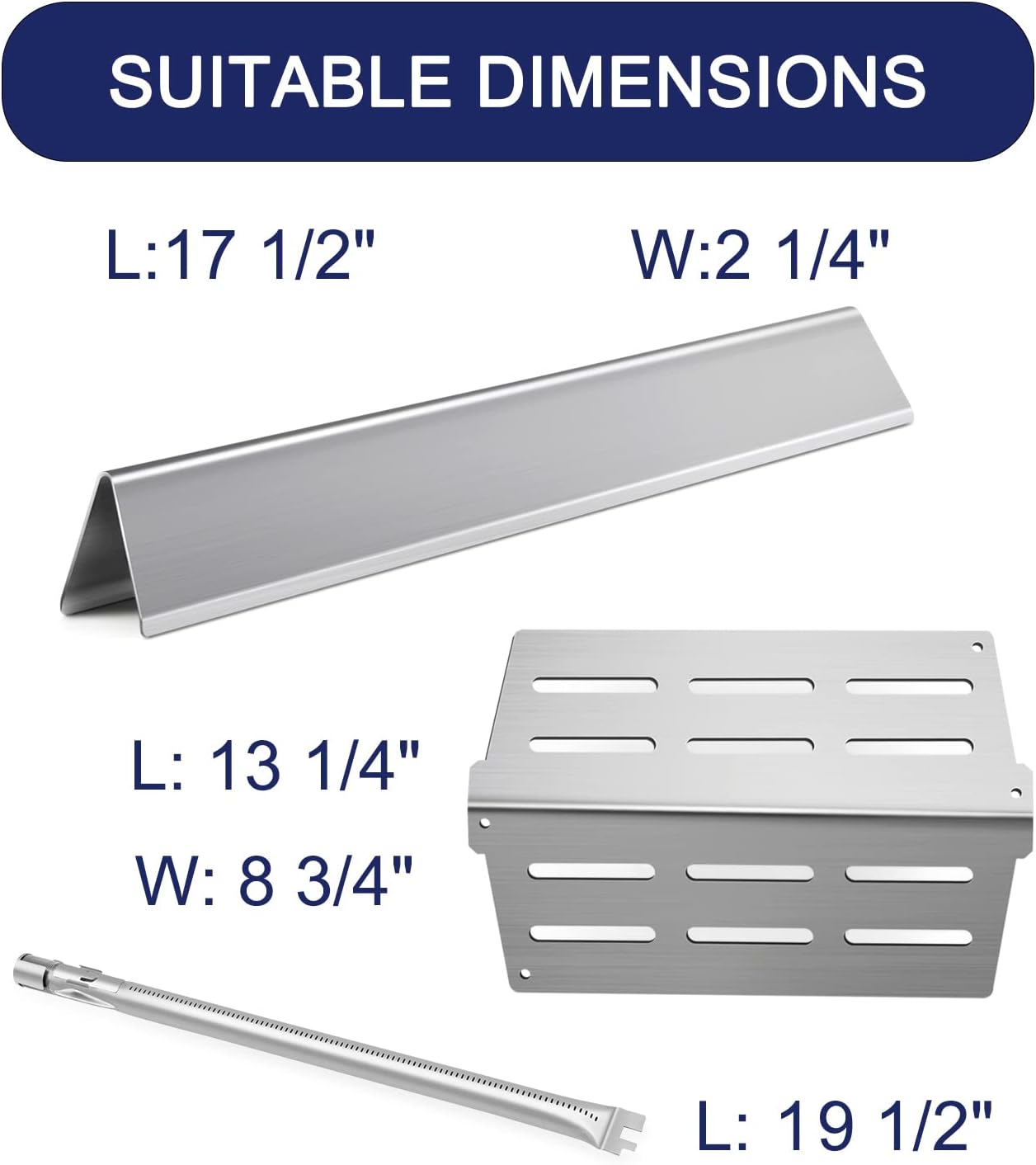 Grill Replacement Parts 7620 Flavorizer Bars 65505 Heat Deflector 3pcs 62752 Burner Tubes Set for Weber Genesis 300 Series E310 E320 E330 EP310 EP320 EP330 S310 S320 S330 Grills Accessories