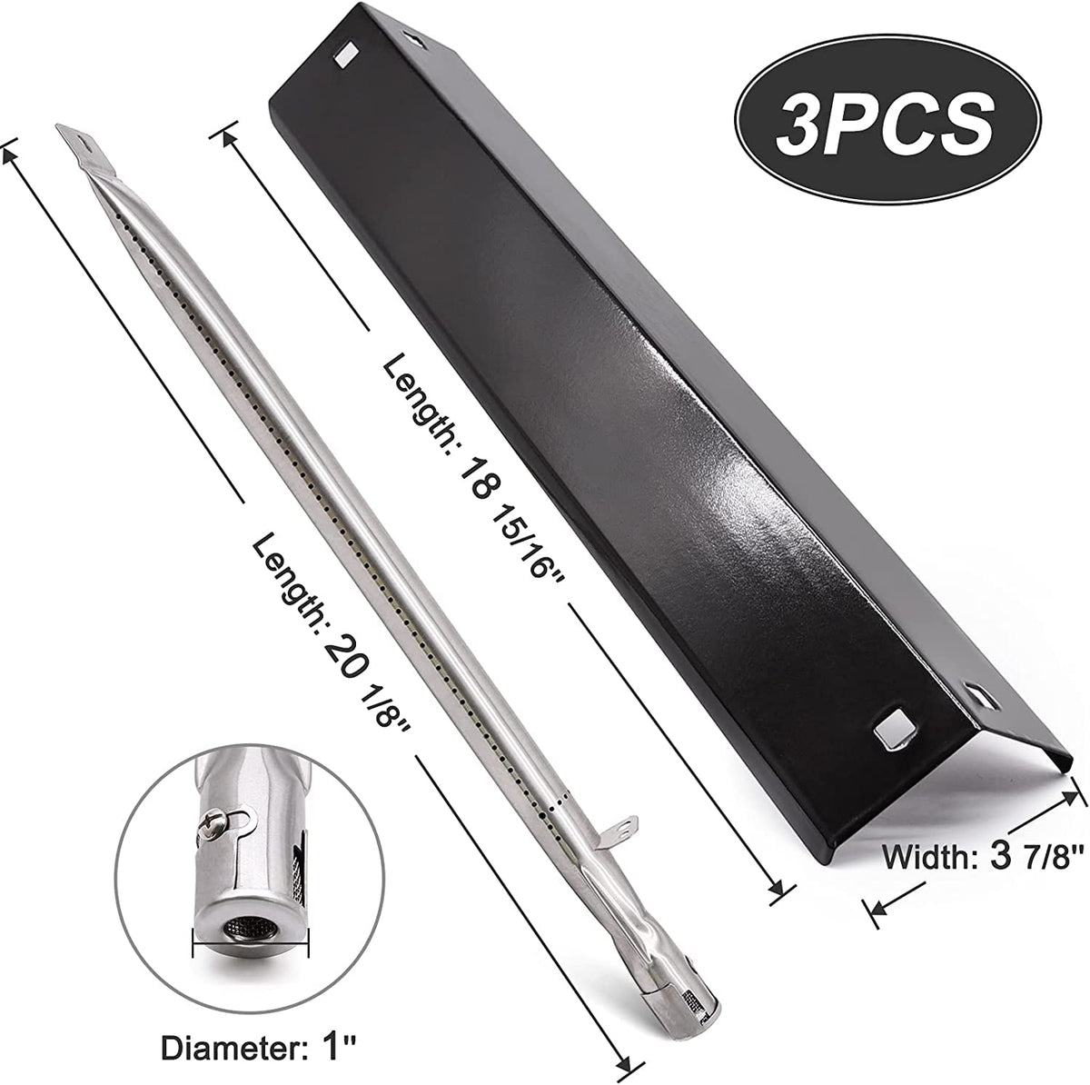 Grill Burner &amp; Heat Plate Rebuild Kit for Chargriller 5050 5650 3001 3008 3030 4000 5252 3072