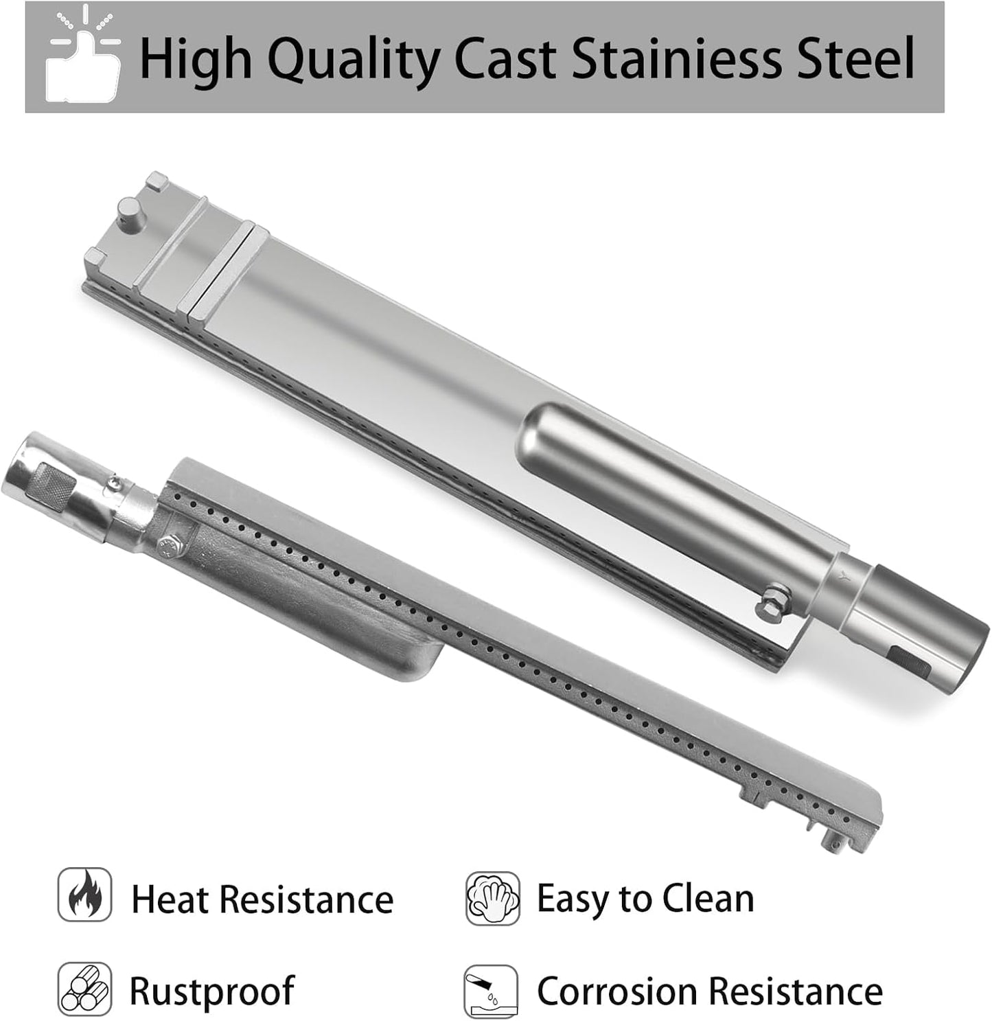 5-Pack Cast Stainless Steel Grill Burners – Fits Bull, Blaze, Lion Premium & More