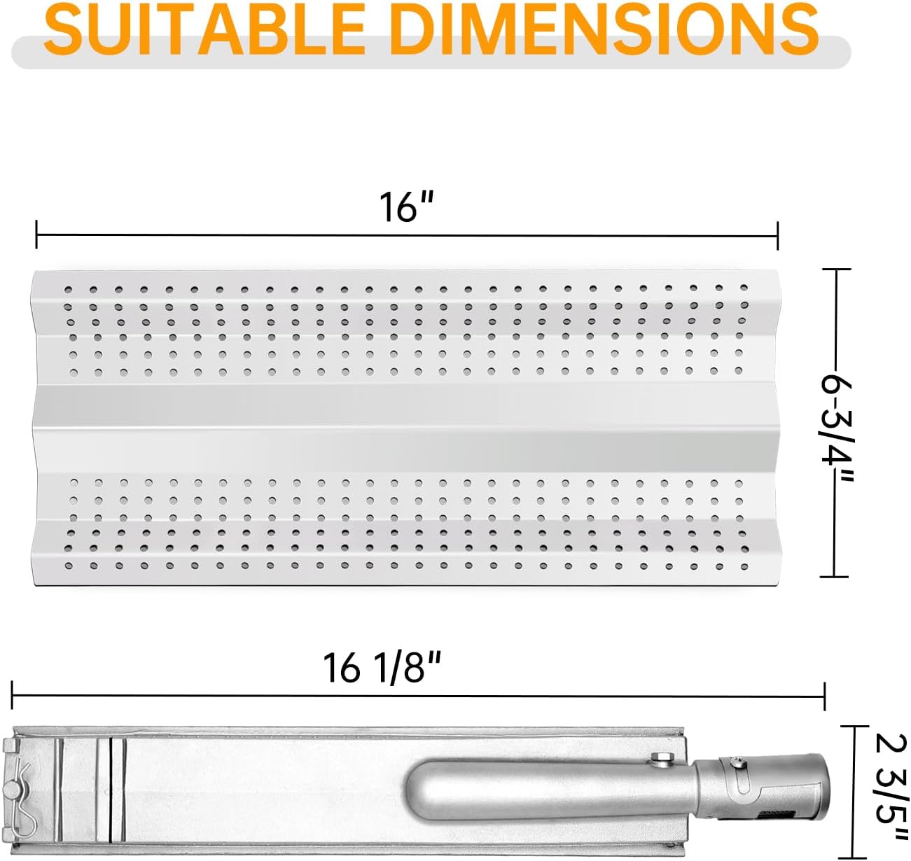 Heat Plate & Burner Replacement Kit for Blaze 5-Burner Grills, 5-Piece Set