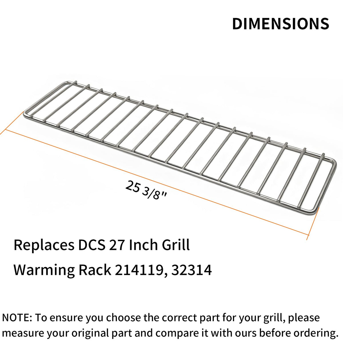 topgrillparts DCS 27 Inch Warming Rack 214119 - installed view