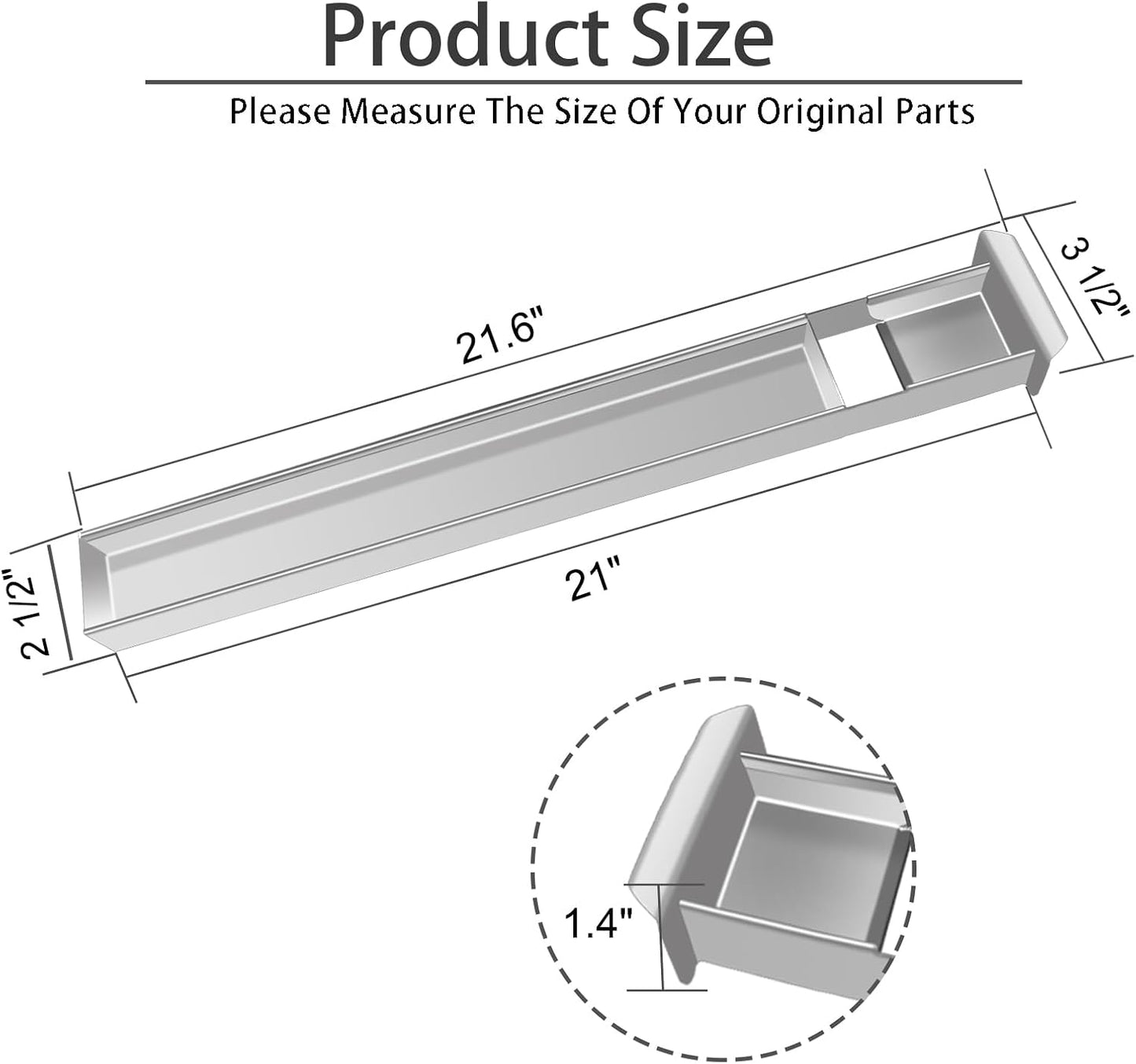 DCS 18" Grill Smoker Burner 213467 & 21" Wood Chip Smoker Tray, Stainless Steel