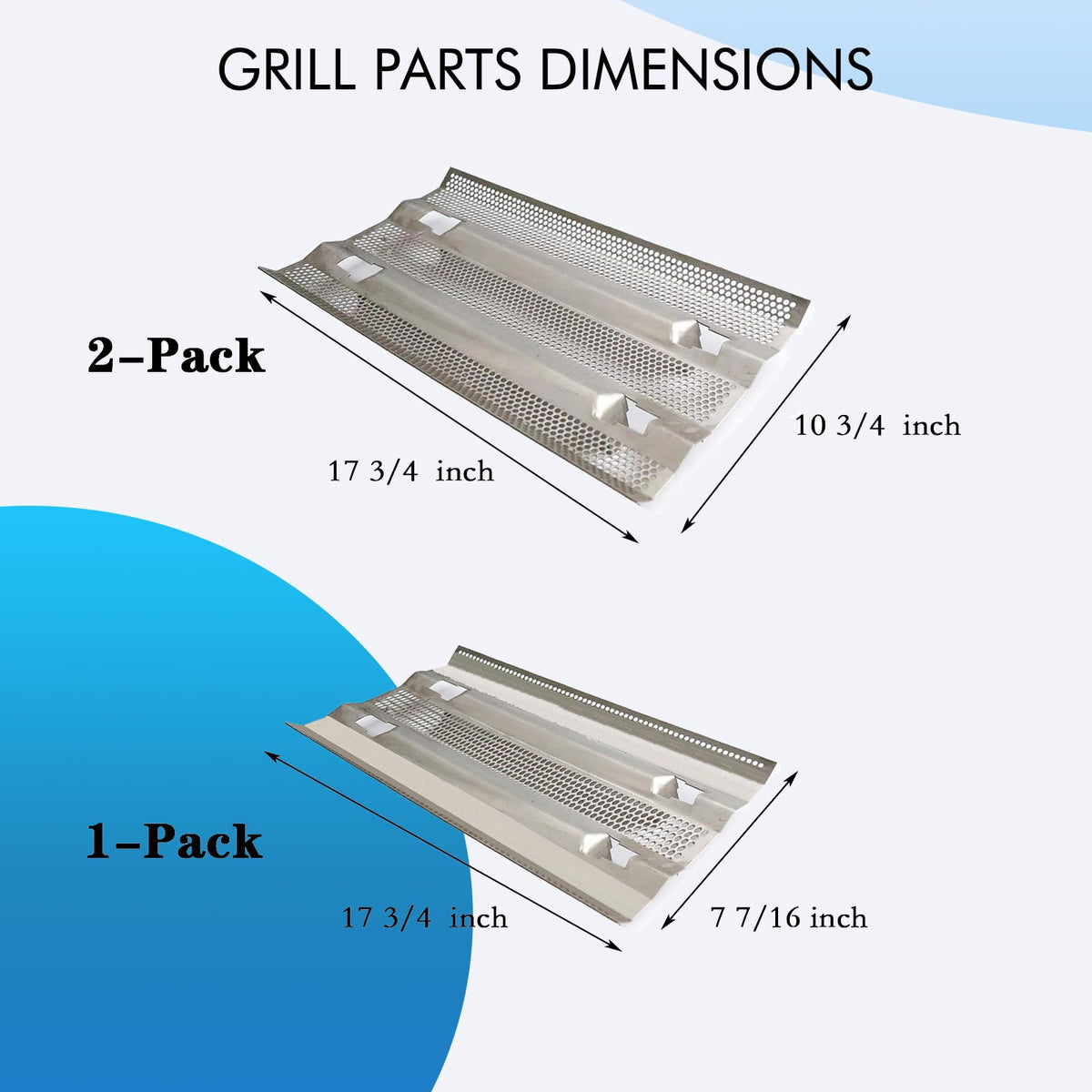 Heat Plate / Flavor Grid Replacement — 93551-1+93531-2 Heat Plates for fire Magic Grill Parts 15-S1S1N-A, 15-S2S1N-A, 25